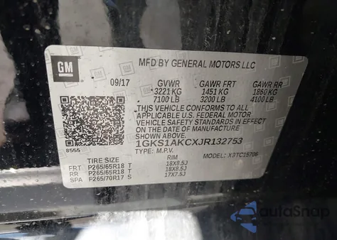 2018 GMC Yukon Sle из США, поврежденный, VIN 1GKS1AKCXJR132753